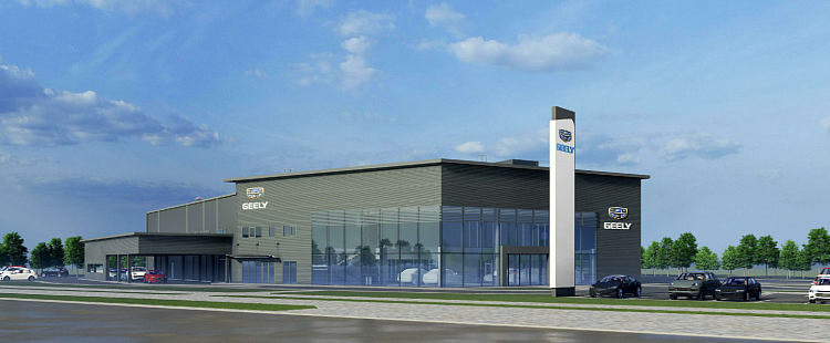 Многофункциональное здание для обслуживания, мойки и комиссионной продажи автомобилей Geely, Беларусь, Минск